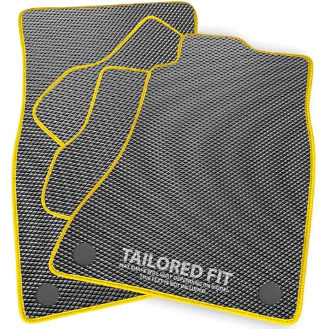 Ford Fiesta MK8 2017+ Luxury Diamond Rubber Car Mats – Yellow