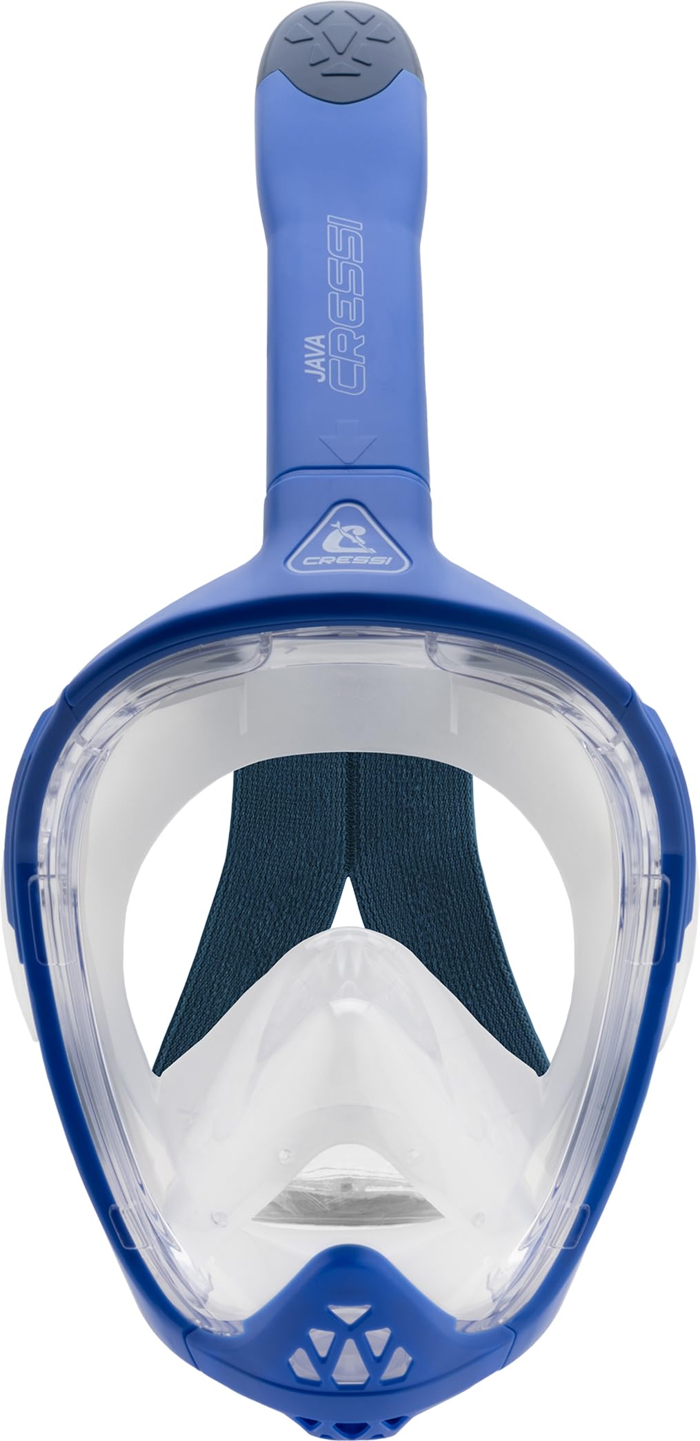 Cressi Java Full Face Snorkel Mask – Anti-Fog Silicone – Blue/Navy, S/M