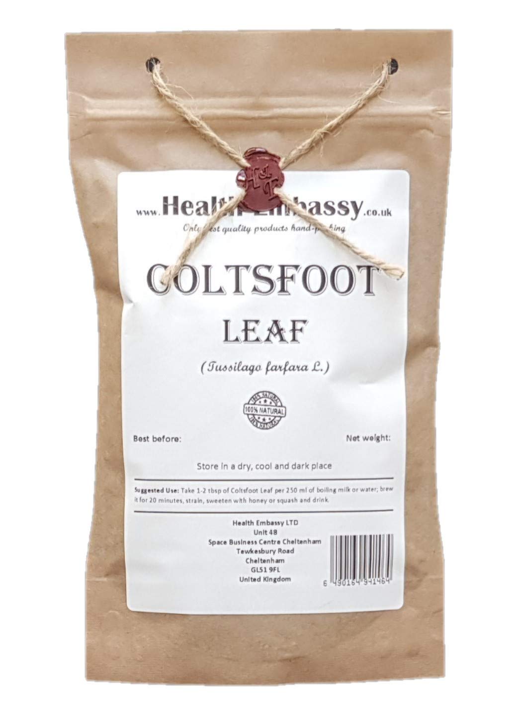 Health Embassy Coltsfoot Leaf (Tussilago farfara L) Dried Herb - 100g