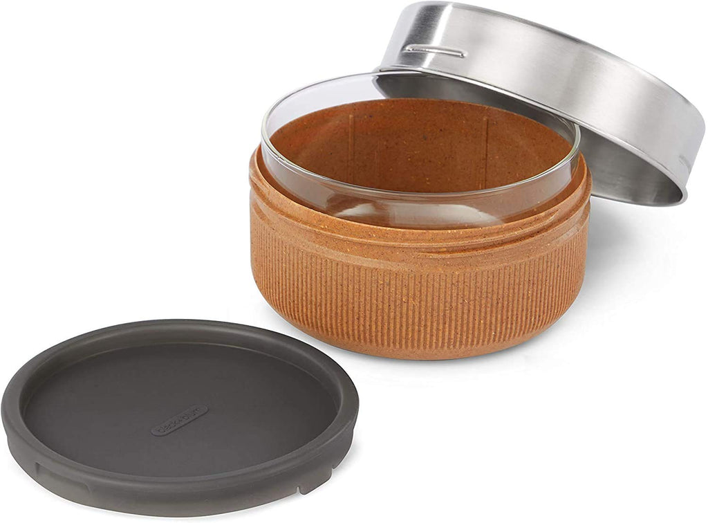 Black+Blum Glass Lunch Pot – 750ml Leak-Proof Meal Prep Bowl, Almond