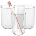 NiHome Clear Toothbrush Holders - 3 Pcs Plastic Bathroom Tumbler Set