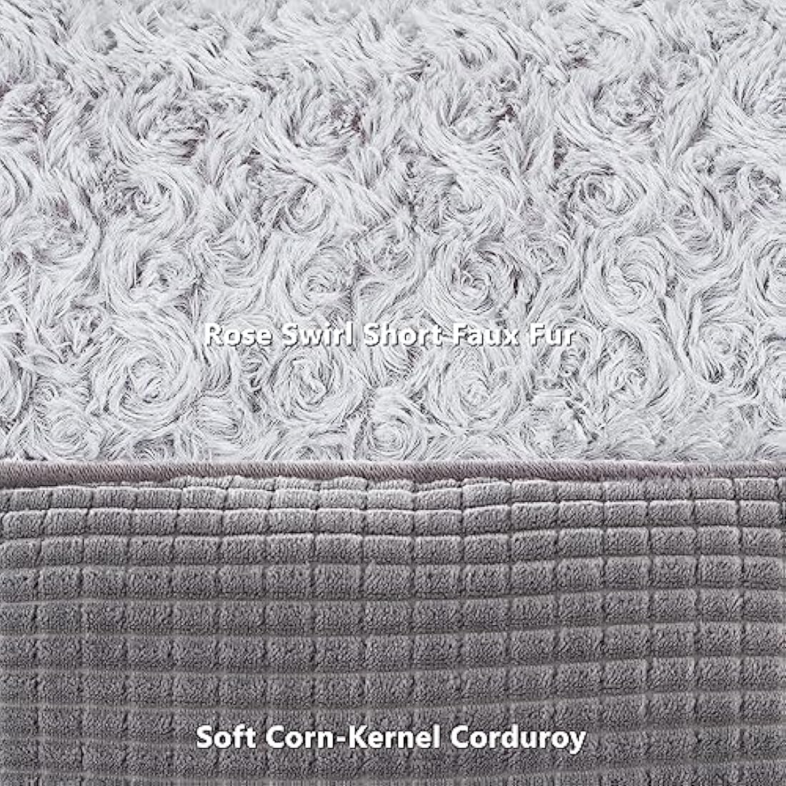JOEJOY Orthopedic Calming Dog Bed – Washable Rose Velvet Pet Bed, Grey, XXL