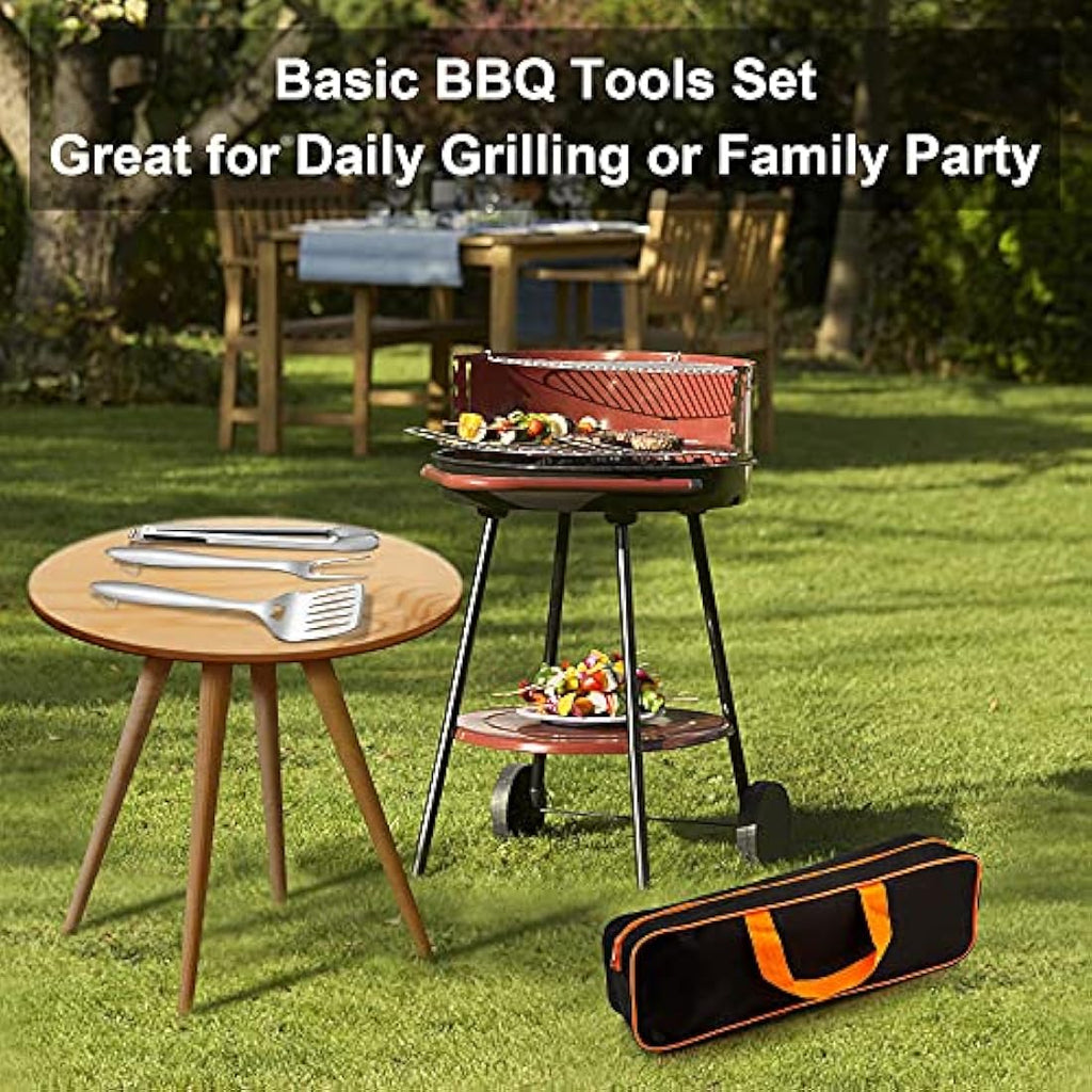 Herogo 6-Piece Stainless Steel BBQ Tool Set with Portable Bag