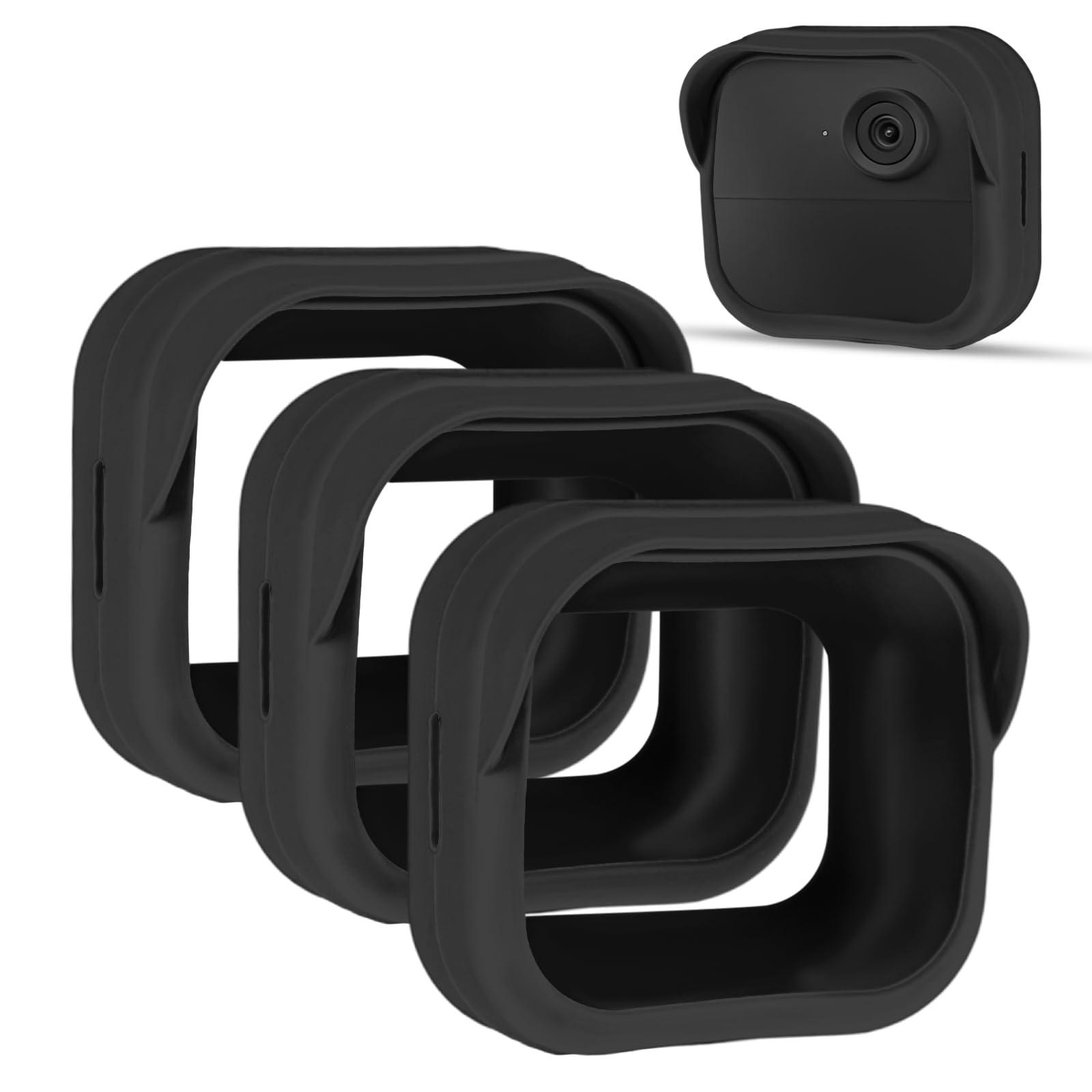 3-Pack Silicone Case for Blink Outdoor 4 – Black Skin