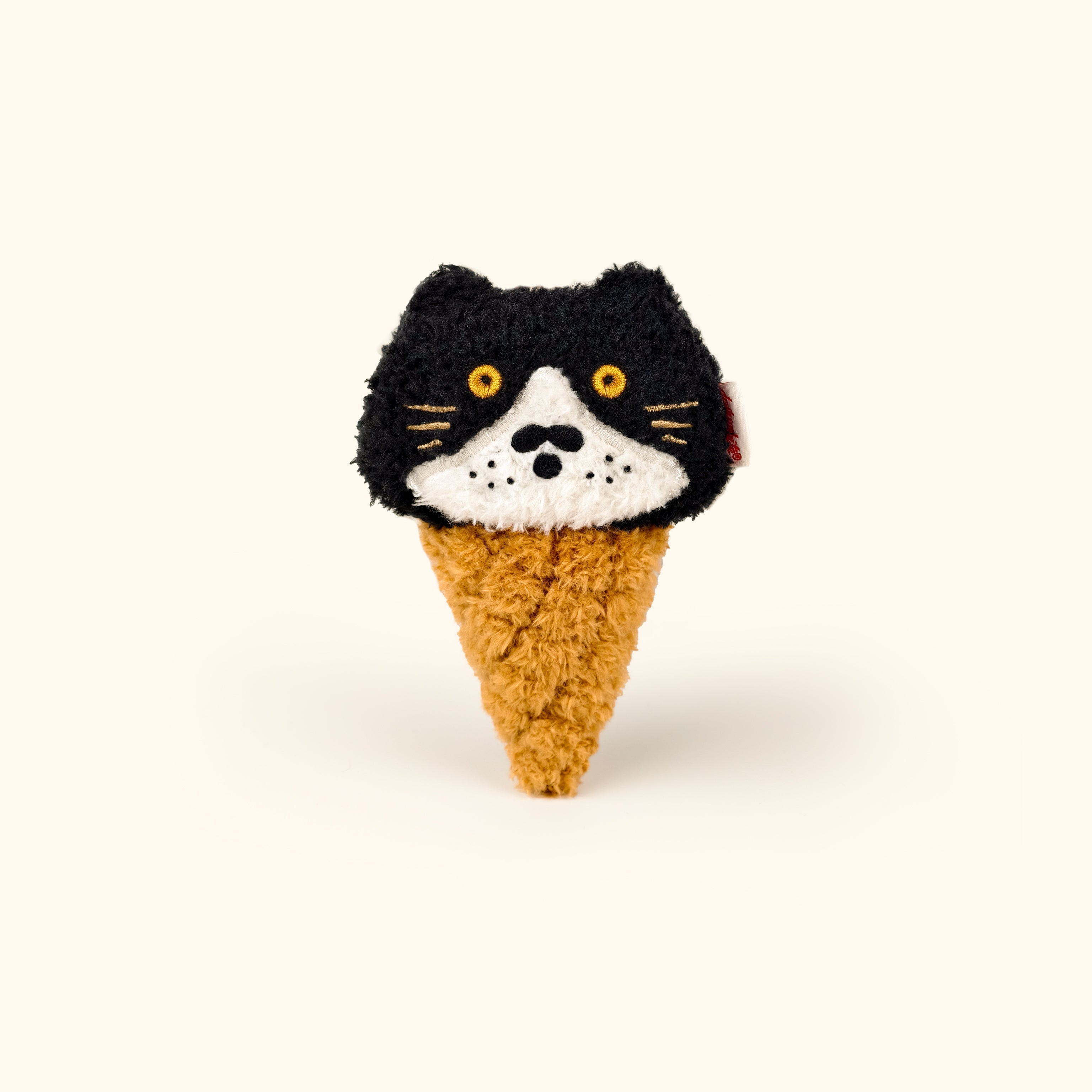 LuLuFun Studio George Kitty Tuxedo Cat Plush Ice Cream Cone Bag Charm