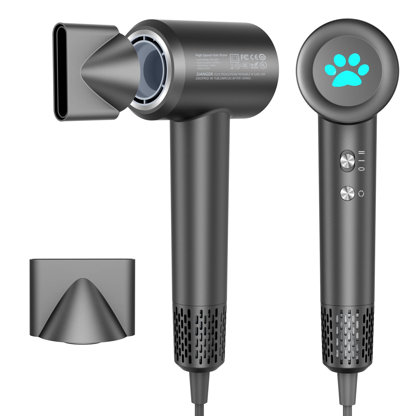 KISSLEAF High Speed Ionic Hair Dryer – 110,000 RPM Professional Styling