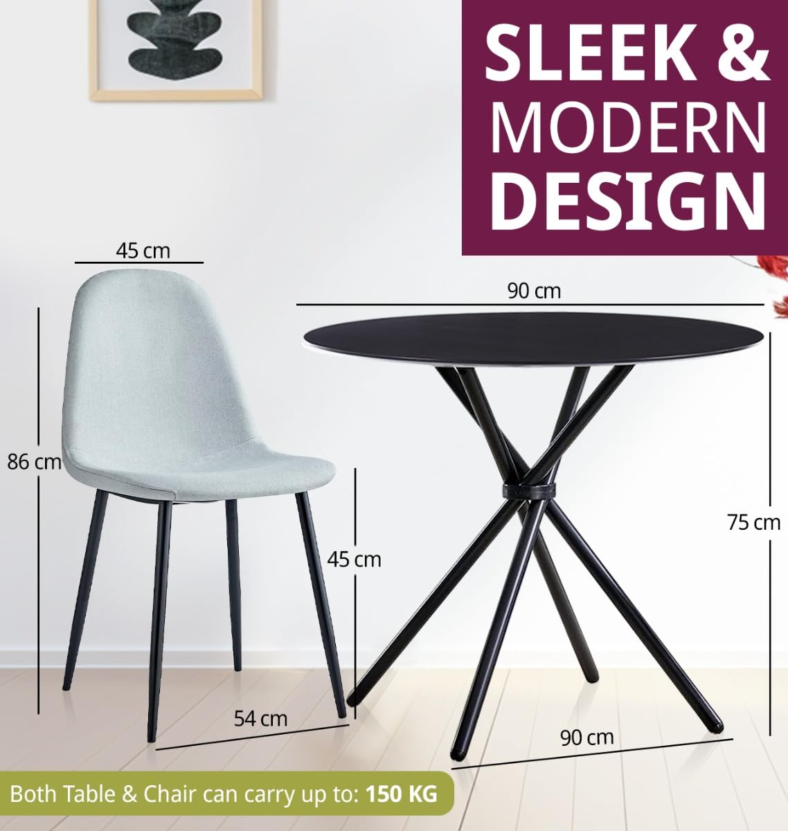 Hallowood Furniture Cullompton 90cm Round Dining Table and Chairs Set 2 - image 3