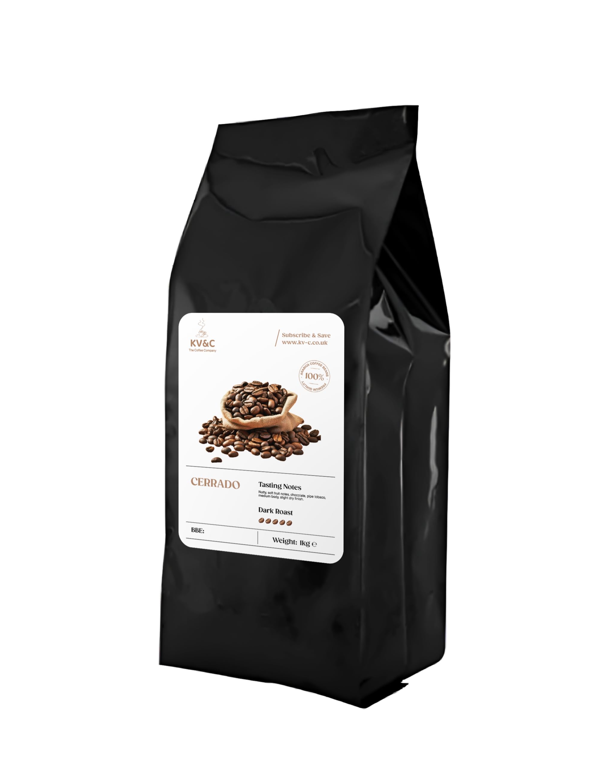 KV&C 100% Arabica Coffee Beans – Strong Dark Roast Whole Beans – 1KG