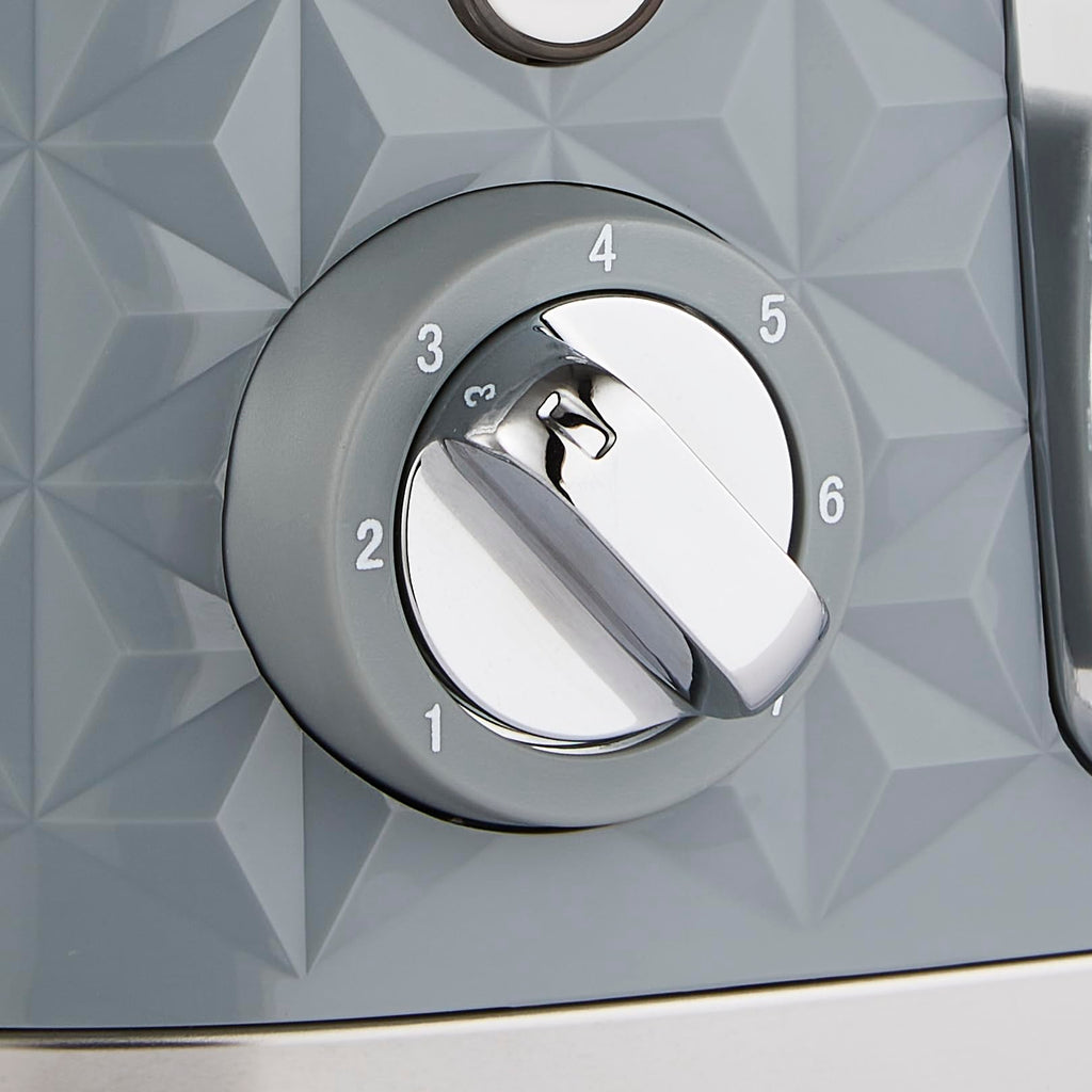 Morphy Richards Vector 4-Slice Toaster | High Gloss Geometric Design – Grey