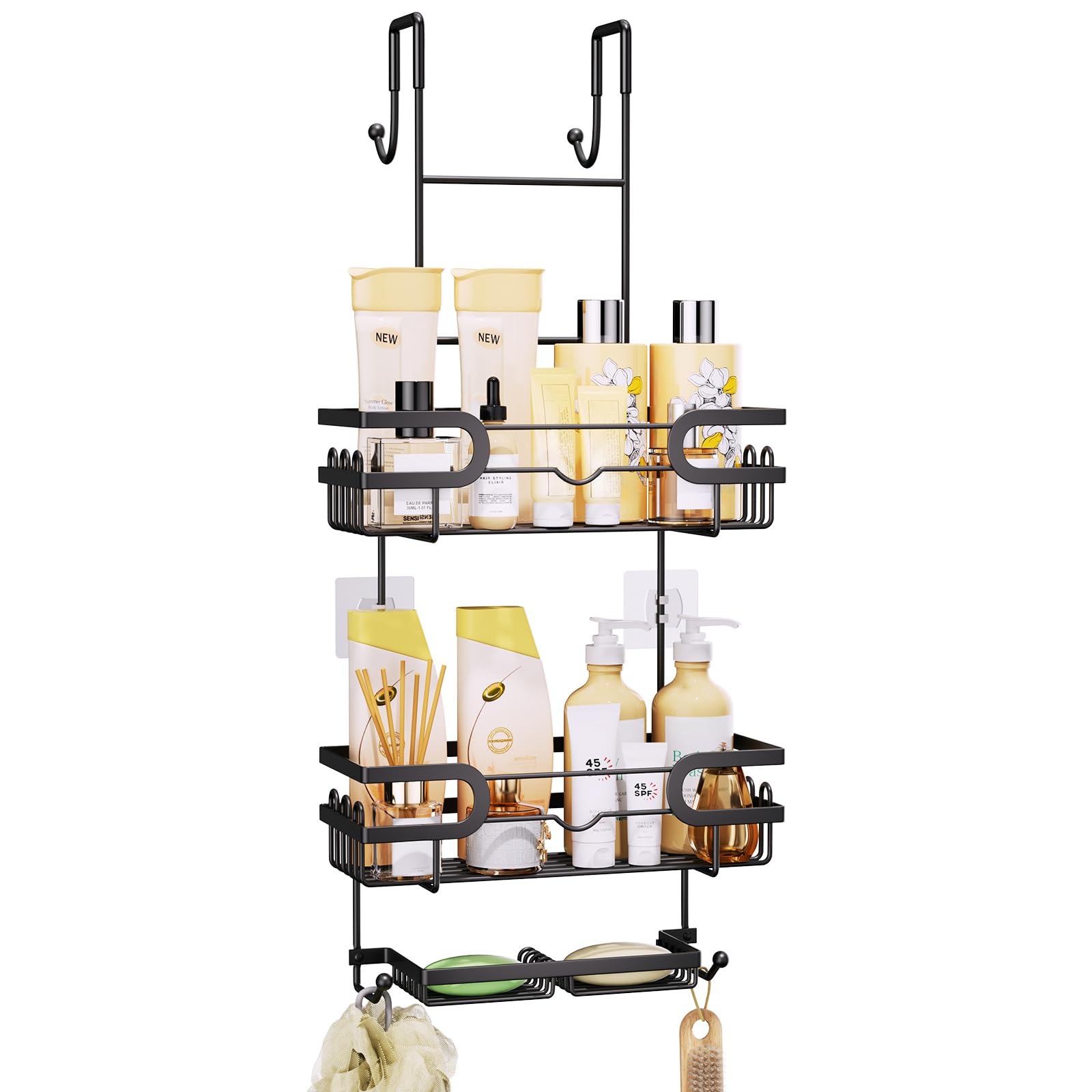 SWTYMIKI 3-Tier Over Door Shower Caddy – Rustproof Stainless Steel Rack