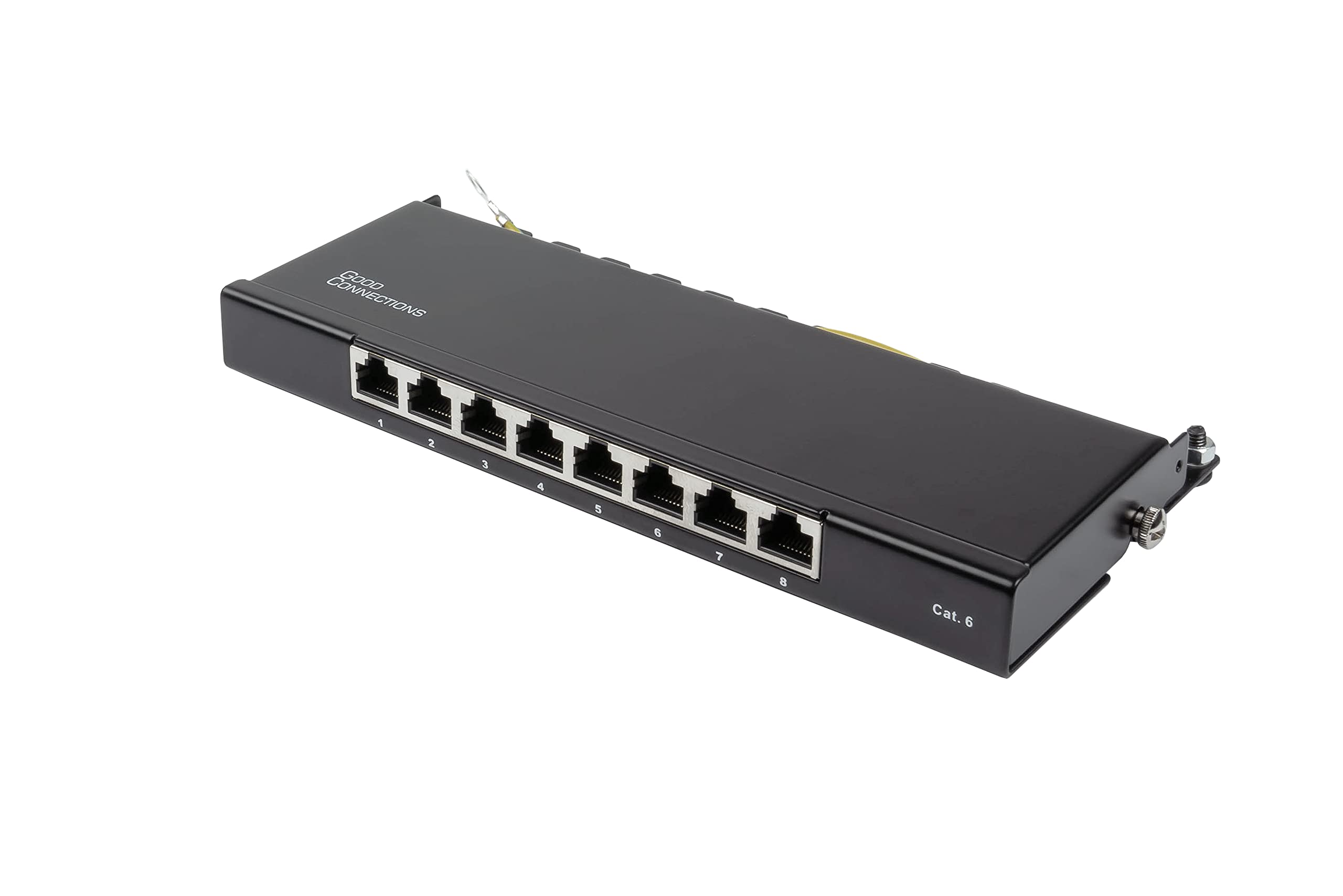 Good Connections Cat. 6 Patch Panel – 8 Port Desktop STP Shielded – Jet Black