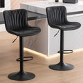 Kidol & Shellder Bar Stools Set of 2 Swivel Breakfast Barstools, Black - image 1