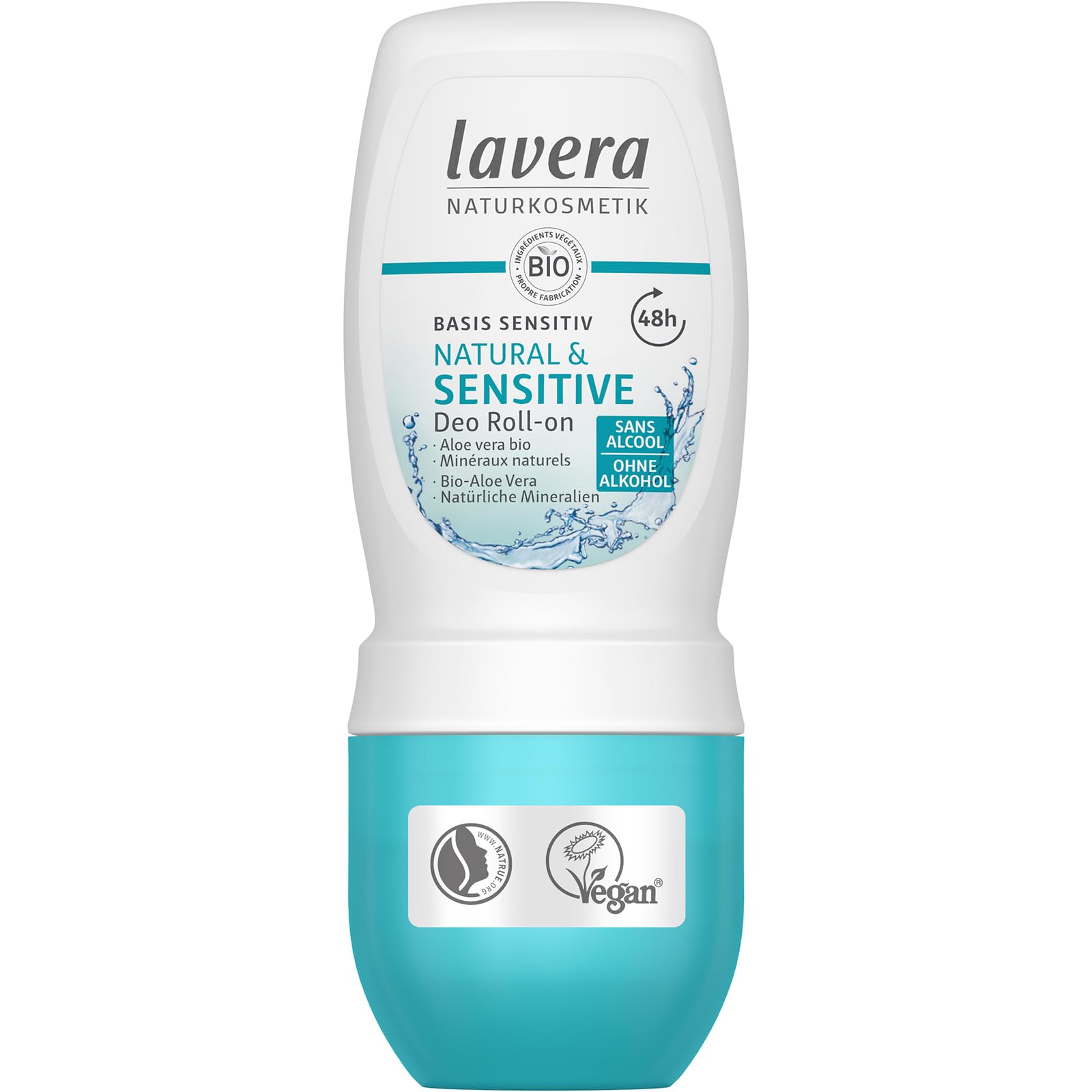Lavera Basis Sensitiv Natural Roll-On Deodorant – Organic Aloe Vera, 50ml