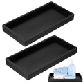 2 Pcs Bathroom Tray Organiser, Silicone Vanity Tray White Trays Rectangular, Decorative Trays for Cosmetic Candles Towel Soap Jewelry Kitchen Sink