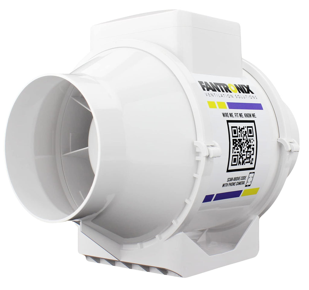 Fantronix 4 Inch Inline Duct Fan | Quiet 100mm Hydroponic Extractor