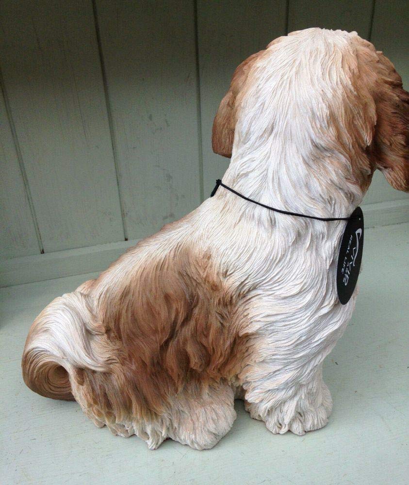 Vivid Arts Shih Tzu Dog Garden Ornament – Weatherproof Resin Statue