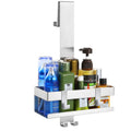 Emibele Stainless Steel Hanging Shower Caddy | No-Drill Glass Door Shelf