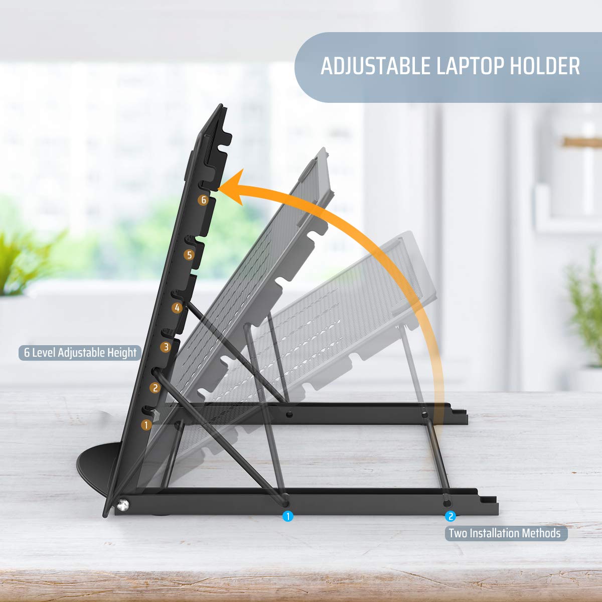 Lidasen Laptop Stand Tablet,Foldable Portable Ventilated Desktop Laptop Holder, Cooling Stand 10"-15.6" compatible with Dell XPS, HP