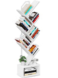 Coleshome 6-Tier Tree Bookcase, Wooden Bookshelf, 110.5cm, White