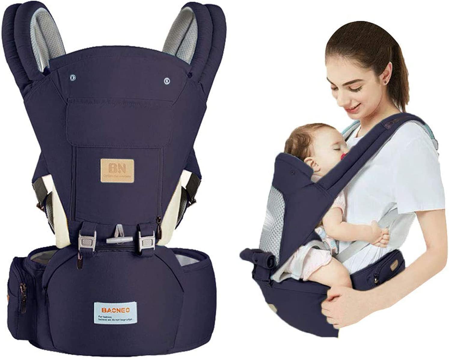 Jolof Store 3-in-1 Baby Carrier with Hip Seat – Breathable Soft Sling