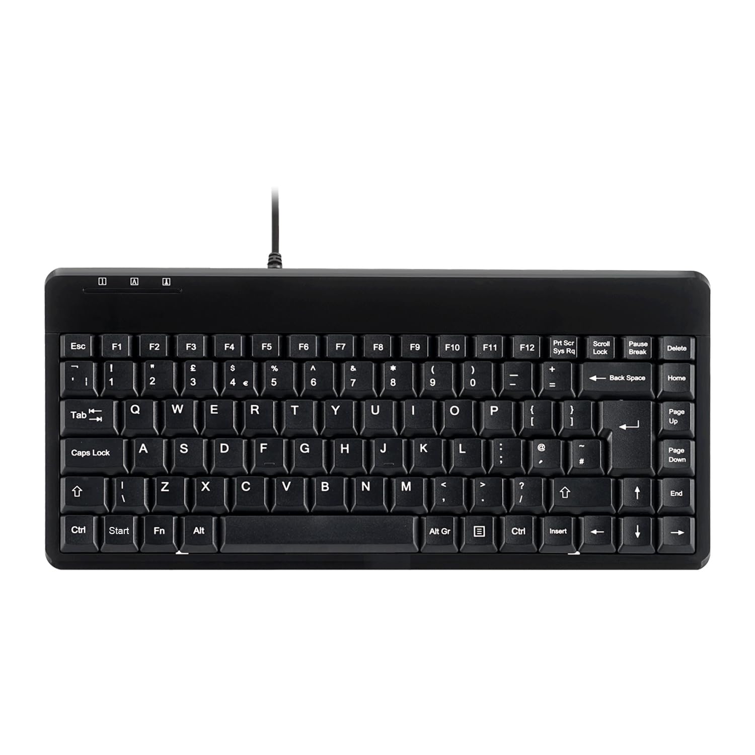 Perixx PERIBOARD-409U Wired Mini USB Keyboard – Black – UK Layout