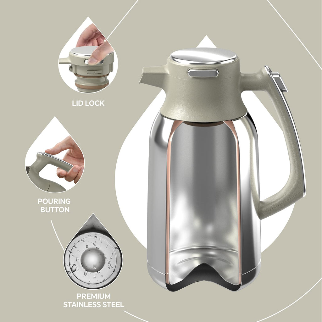 IDEUS 68oz Vacuum Insulated Coffee Carafe – Stainless Steel Thermal Pot