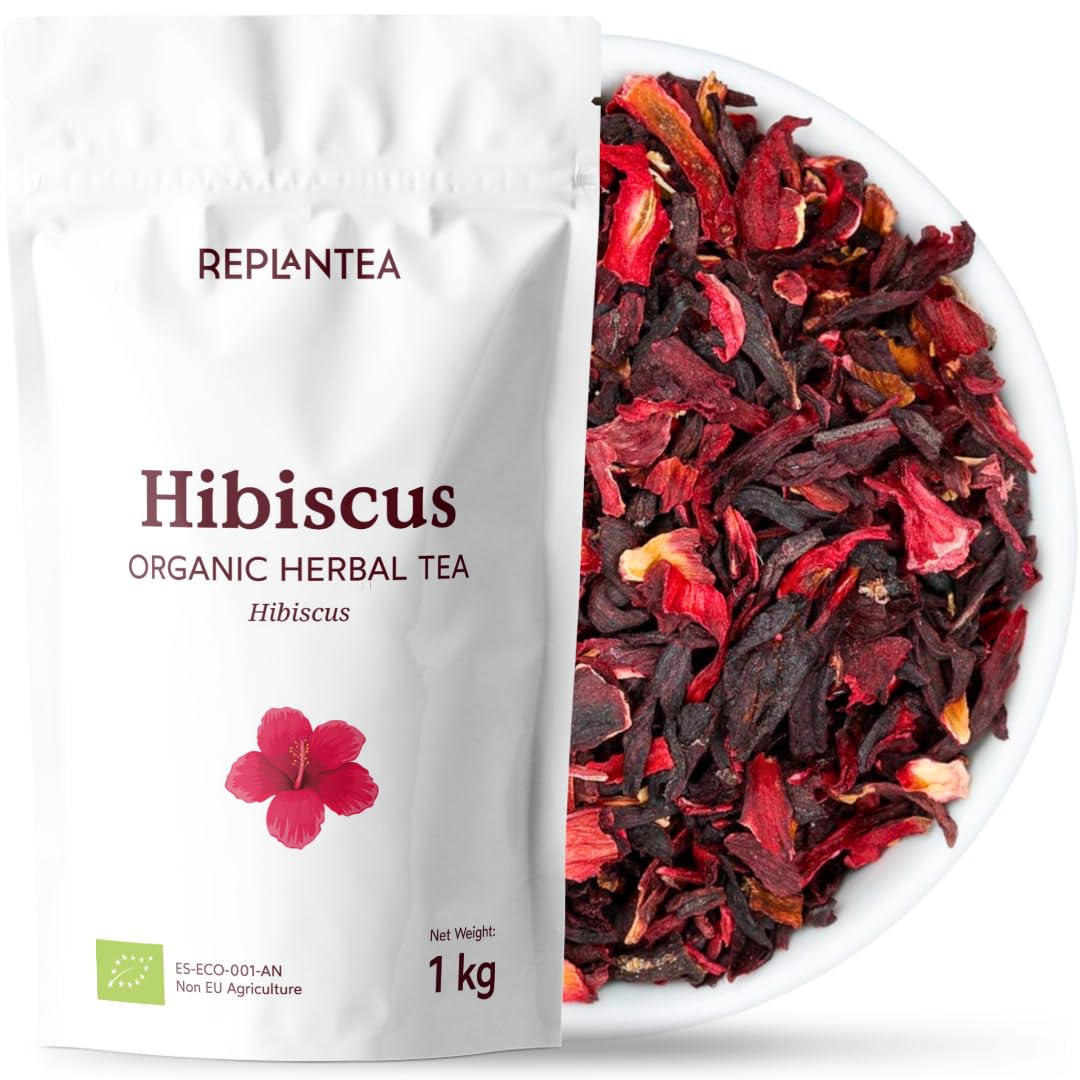 Jolof Store Organic Hibiscus Tea – 1kg Dried Flowers for Herbal Infusion