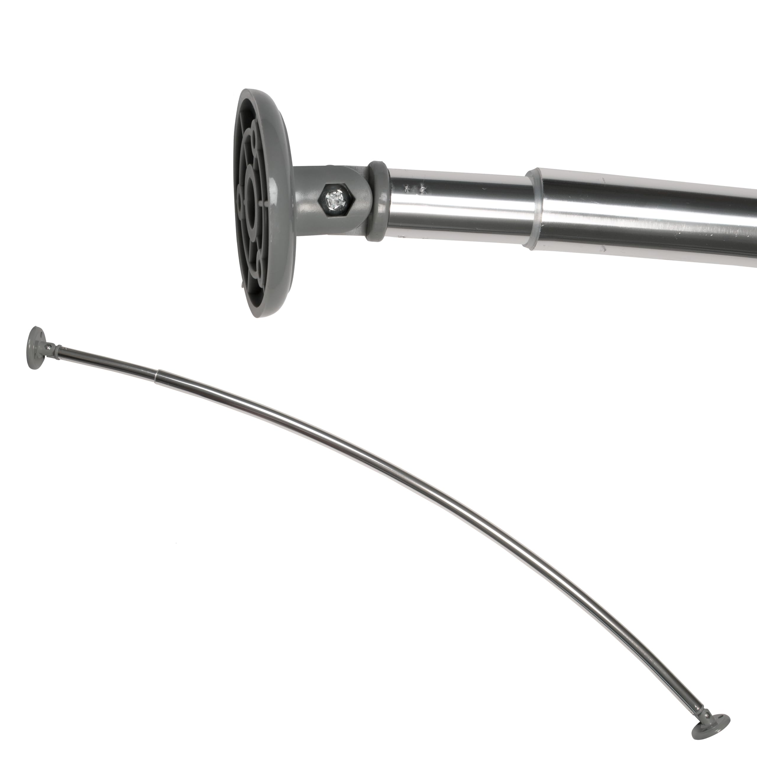 Croydex Telescopic Curved Shower Curtain Rod – Chrome Aluminium