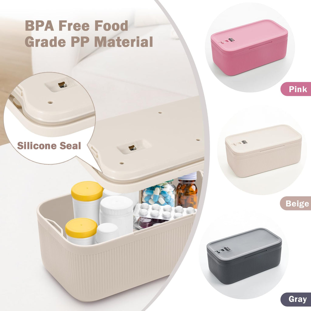 Small Lockable Storage Box with Combination Code - Secure Medicine Safe, Phone Jail, and Snack Box for Home, Fridge, Office, or Travel