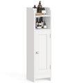 VASAGLE Slim Bathroom Floor Storage Cabinet | Narrow White Unit with Shelves