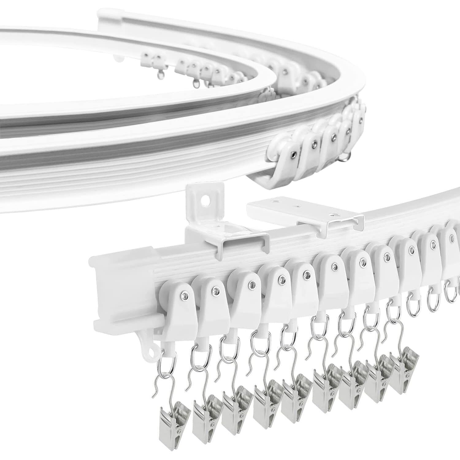 Jolof Store 16.4FT Bendable Ceiling Curtain Track for Bay Windows
