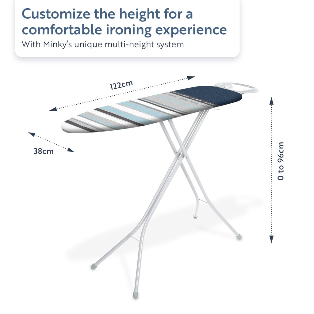 Minky Premium Ironing Board – 122 x 38 cm – Steamflow Mesh System
