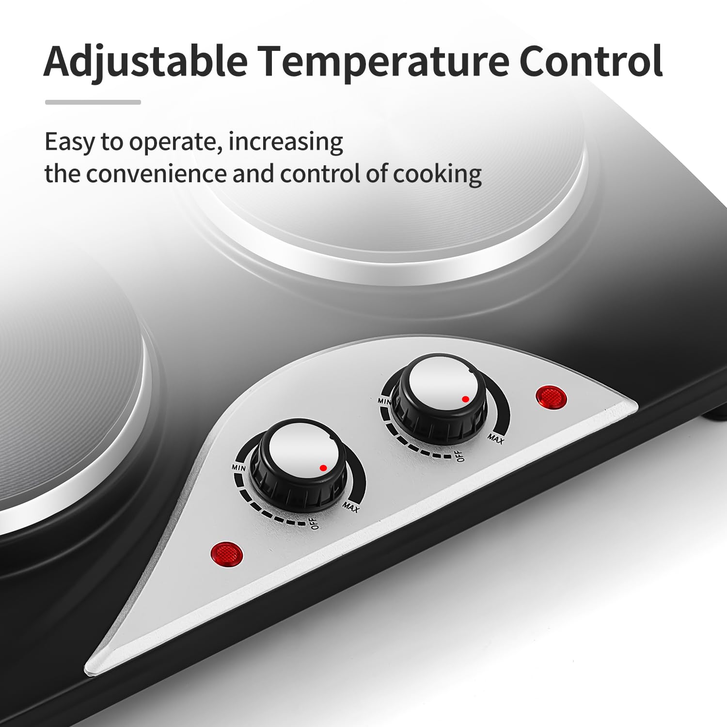 CUSIMAX 2500W Double Electric Hob – Portable Cast Iron Hot Plate Burner
