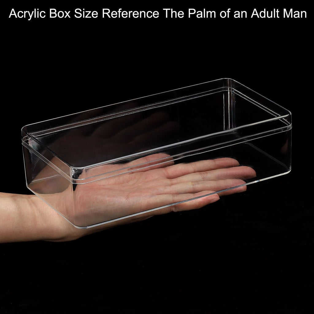 PATIKIL Acrylic Box with Lid 9.06" x 4.72" x 2.36", Clear Acrylic Display Boxes Plastic Square Cube Containers Storage Organizer for Candy Tiny - image 3