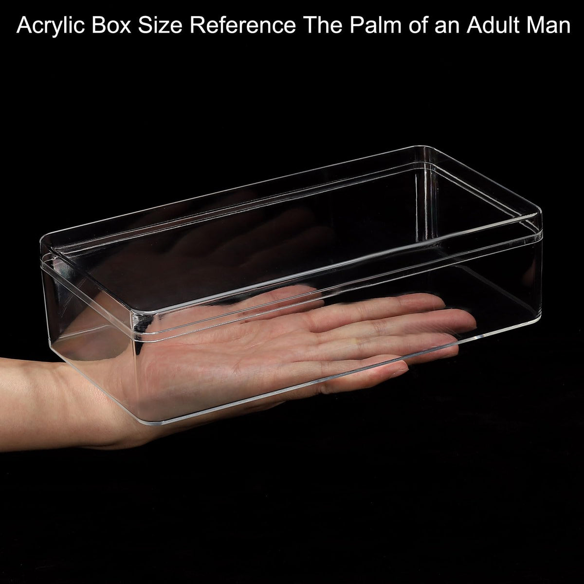 PATIKIL Acrylic Box with Lid 9.06" x 4.72" x 2.36", Clear Acrylic Display Boxes Plastic Square Cube Containers Storage Organizer for Candy Tiny - image 3