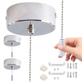 Jolof Store 2-Pack Chrome Pull Cord Light Switch with 150cm Handle