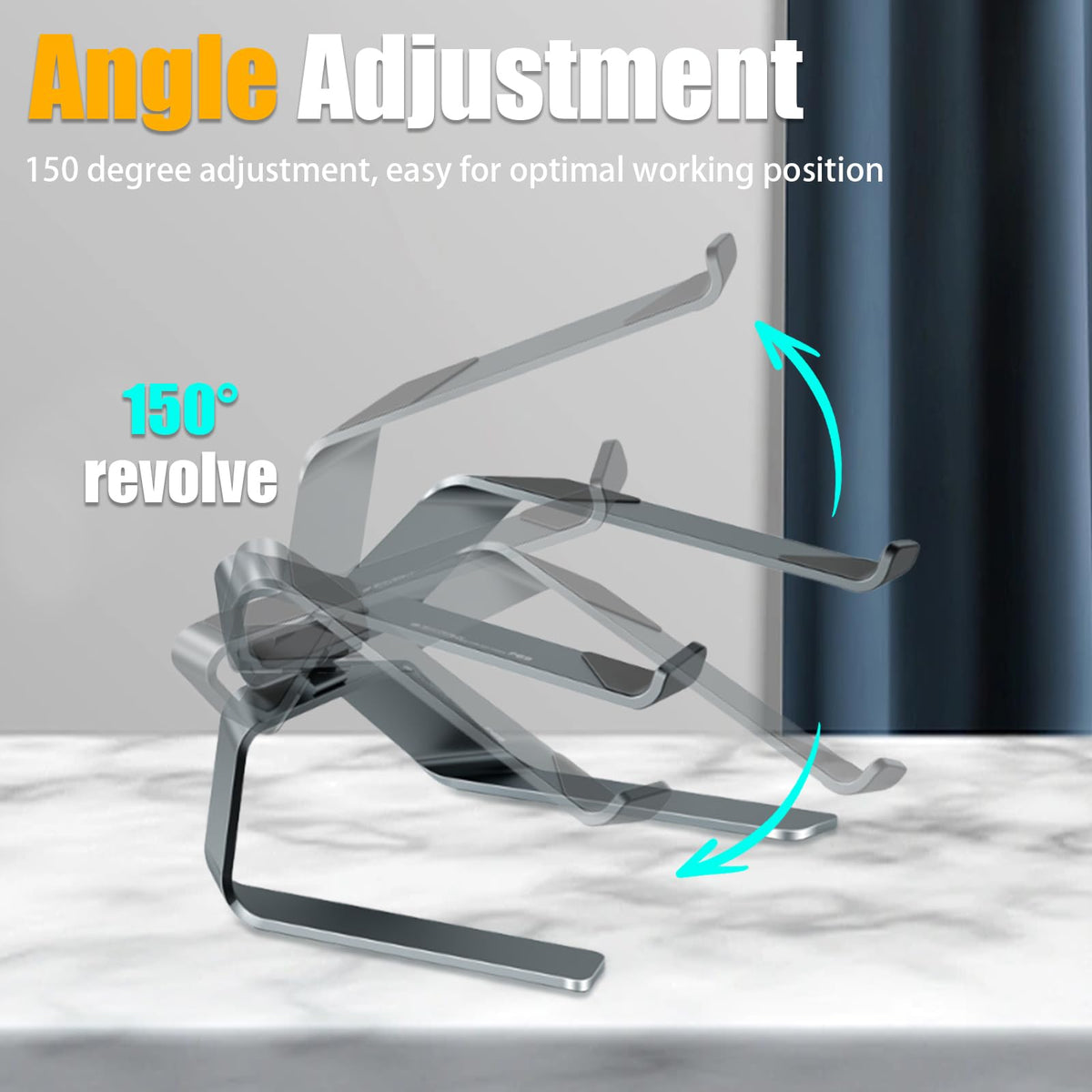 DaMohony Foldable Laptop Stand, Ergonomic Aluminium Laptop Riser for Desk - image 4