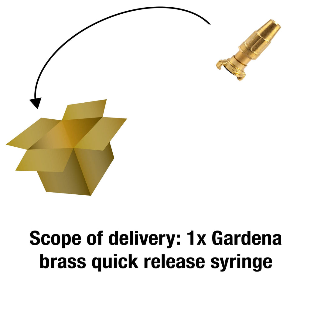 Gardena Brass Quick Release Syringe | 25mm 1 Inch Heavy Duty Hose Nozzle