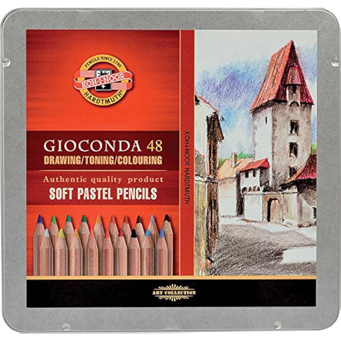 KOH-I-NOOR Gioconda Soft Pastel Pencil Set for Artists - 48 Colors