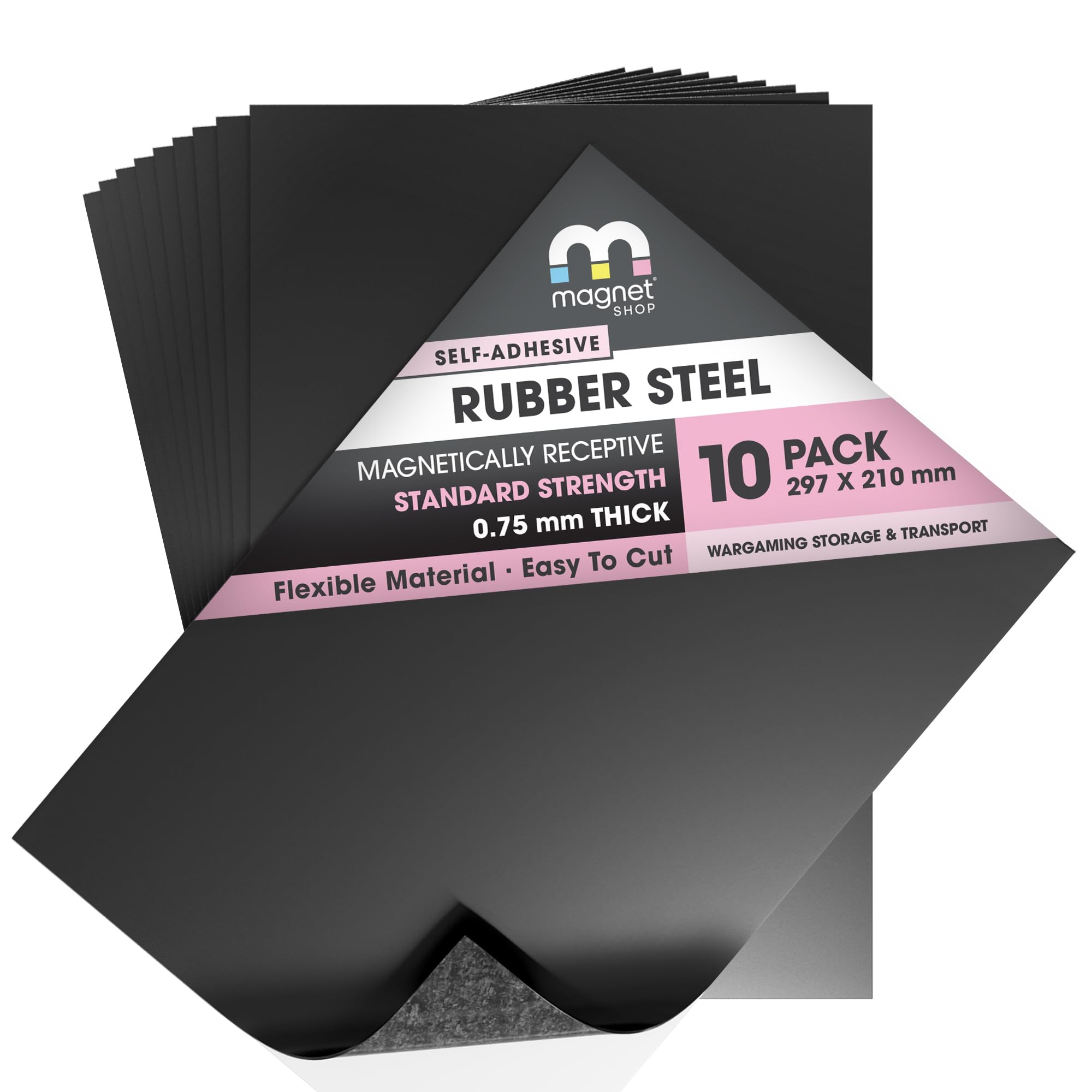Rubber Steel Ferrous Sheets for Wargaming Minis | 10 Pack A4