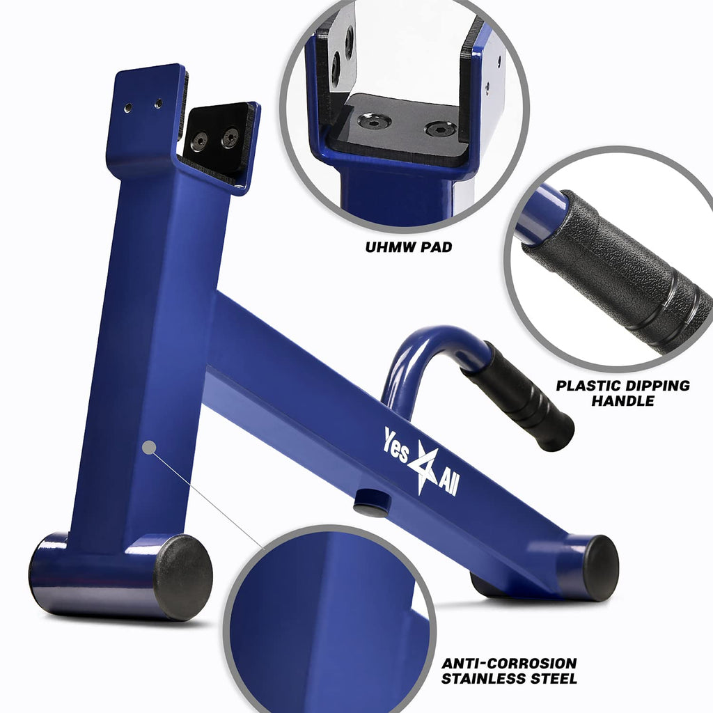 Yes4All Mini Deadlift Bar Jack – Stainless Steel Barbell Jack, Blue