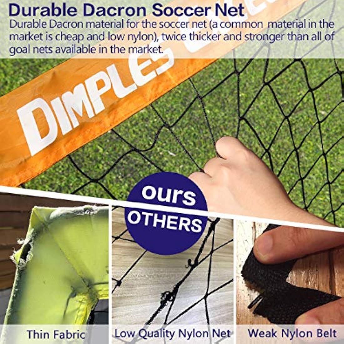 Dimples Excel Pop-Up Football Goal – Portable 120cm Soccer Net for Kids