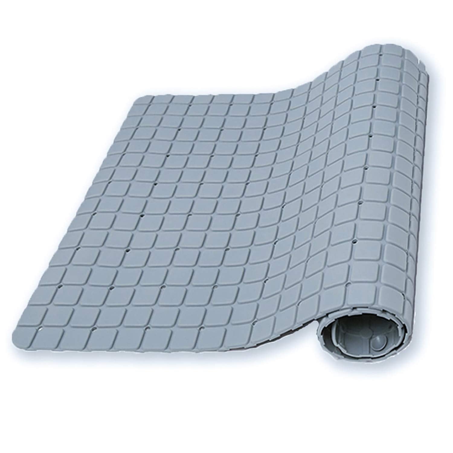 UrsoKuz Non-Slip Shower Bath Mat – Grey PVC with Suction Grips – 70x40cm
