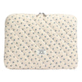 CHAMAIR Puffy Laptop Sleeve – 13 Inch Floral Quilted Macbook Case (Blue)