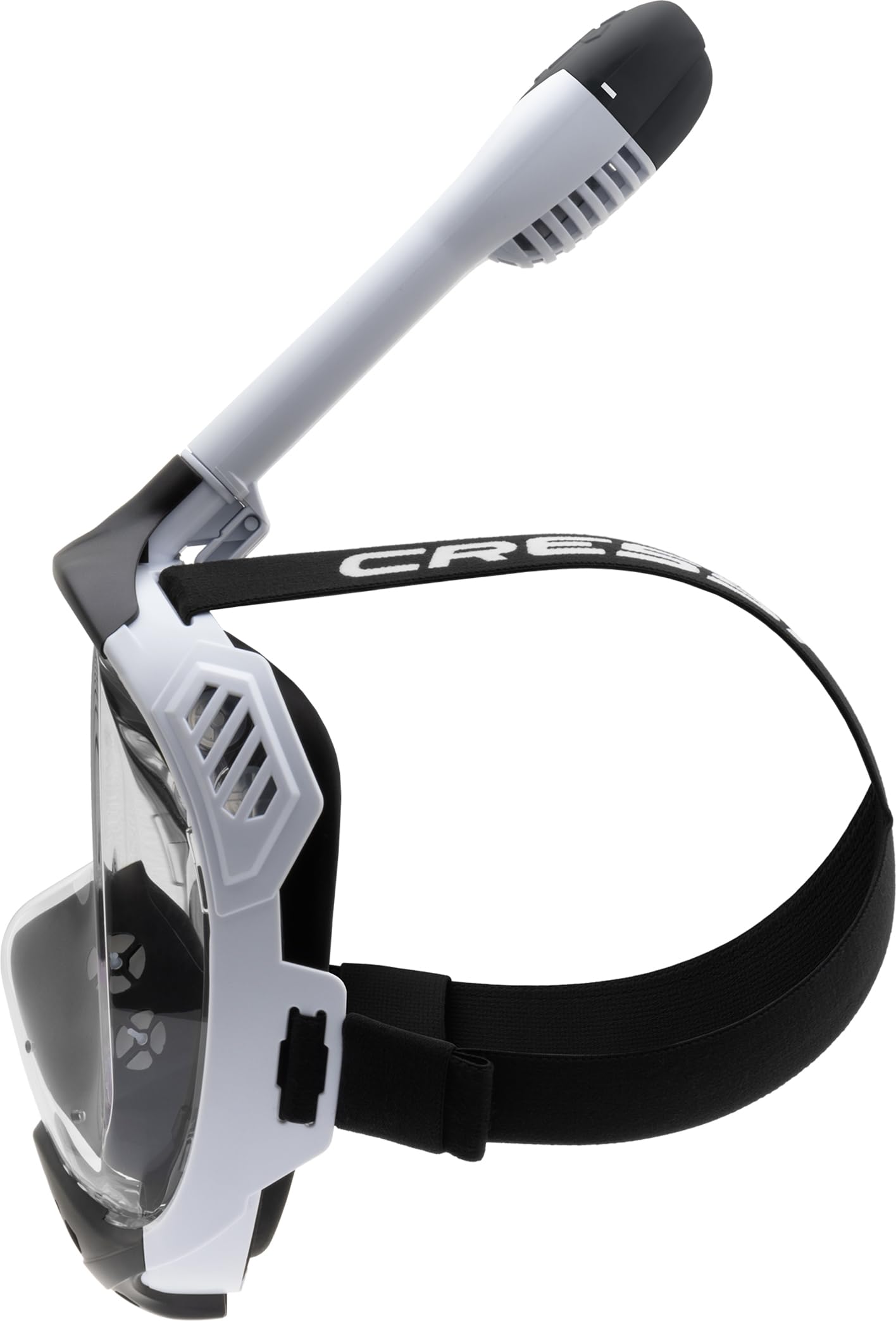 Cressi Java Full Face Snorkel Mask – Anti-Fog Silicone – White/Black