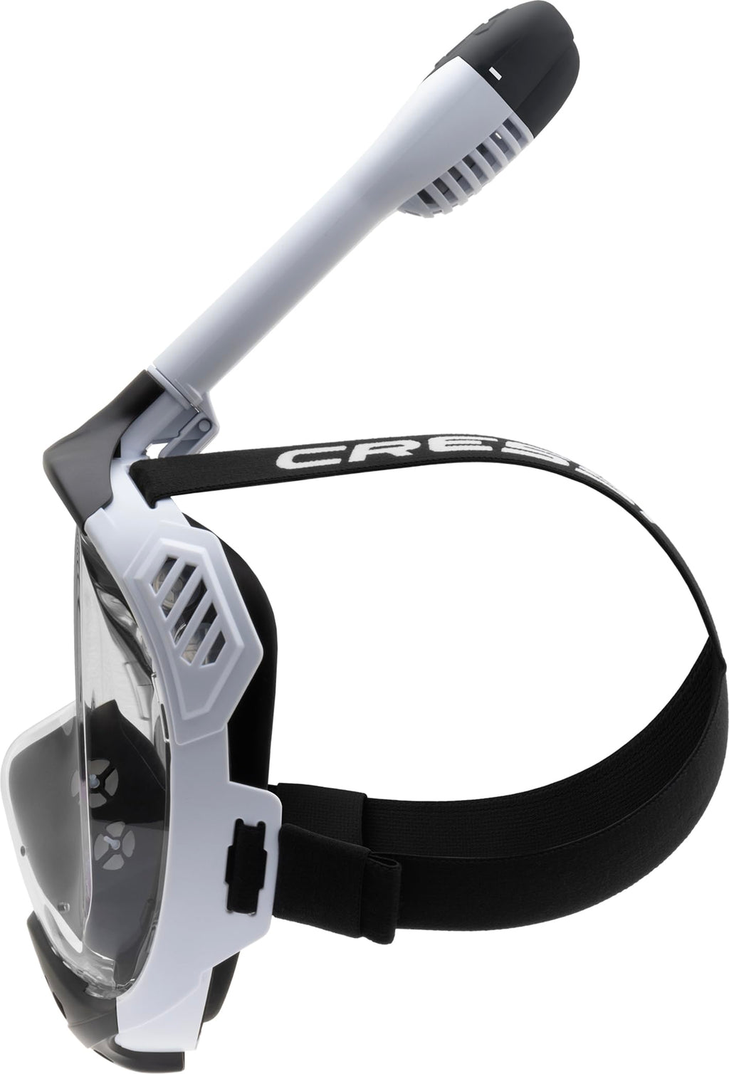 Cressi Java Full Face Snorkel Mask – Anti-Fog Silicone – White/Black