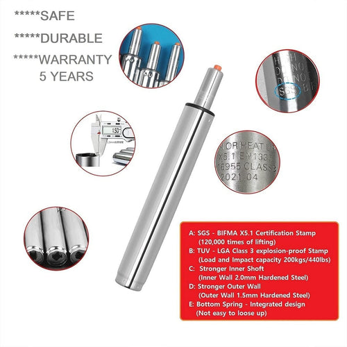 McDooFly Drafting Stool Bar Stool Gas Lift Cylinder Replacement Part,Tall Heavy Duty Hydraulic Pneumatic Piston for Drafting Chair - image 2