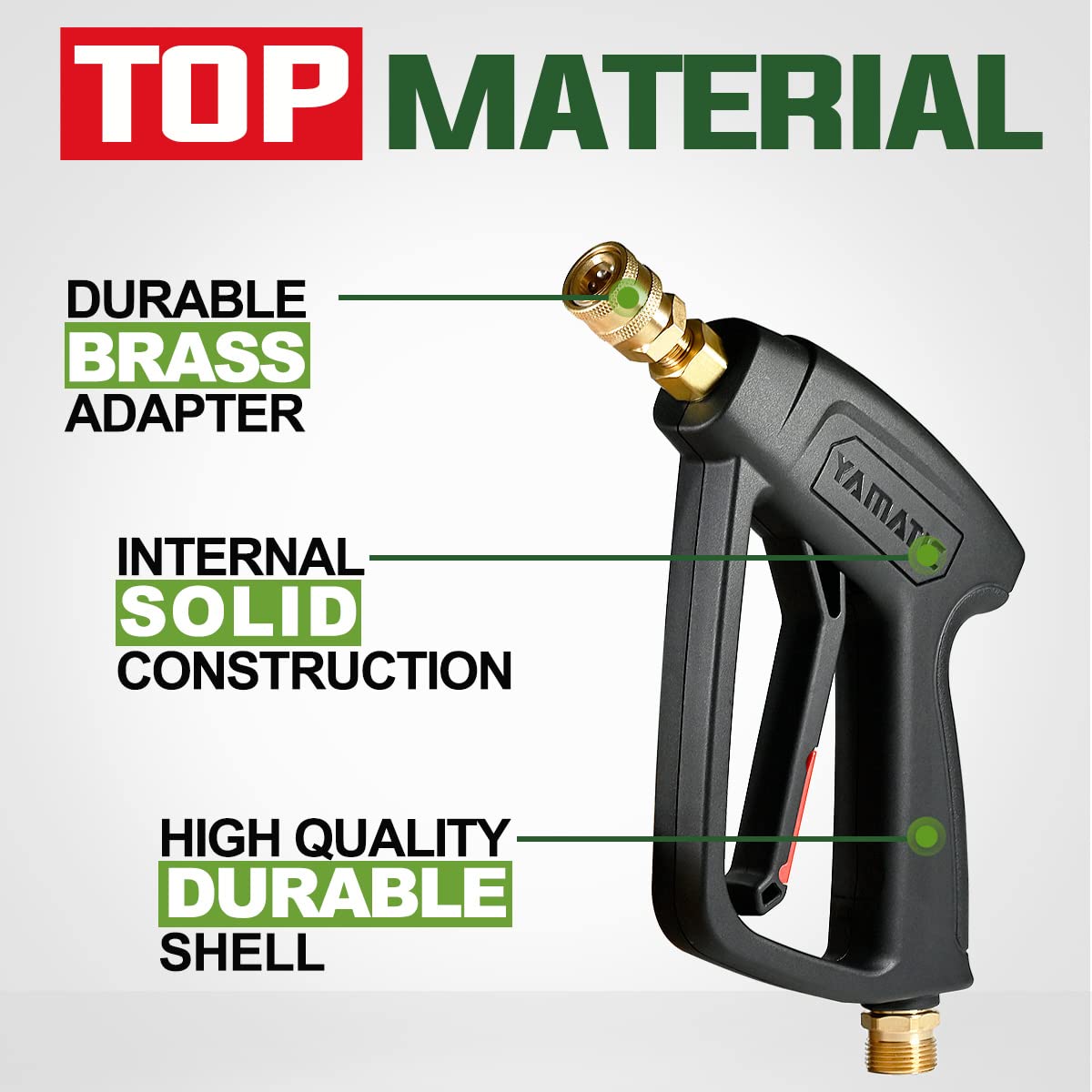 YAMATIC High Pressure Washer Short Gun | 4000 PSI with 5 Spray Nozzle Tips