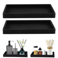 XIATIAN Bathroom Tray, 2 Pcs Bathroom Vanity Tray Black, 20x10x2 cm