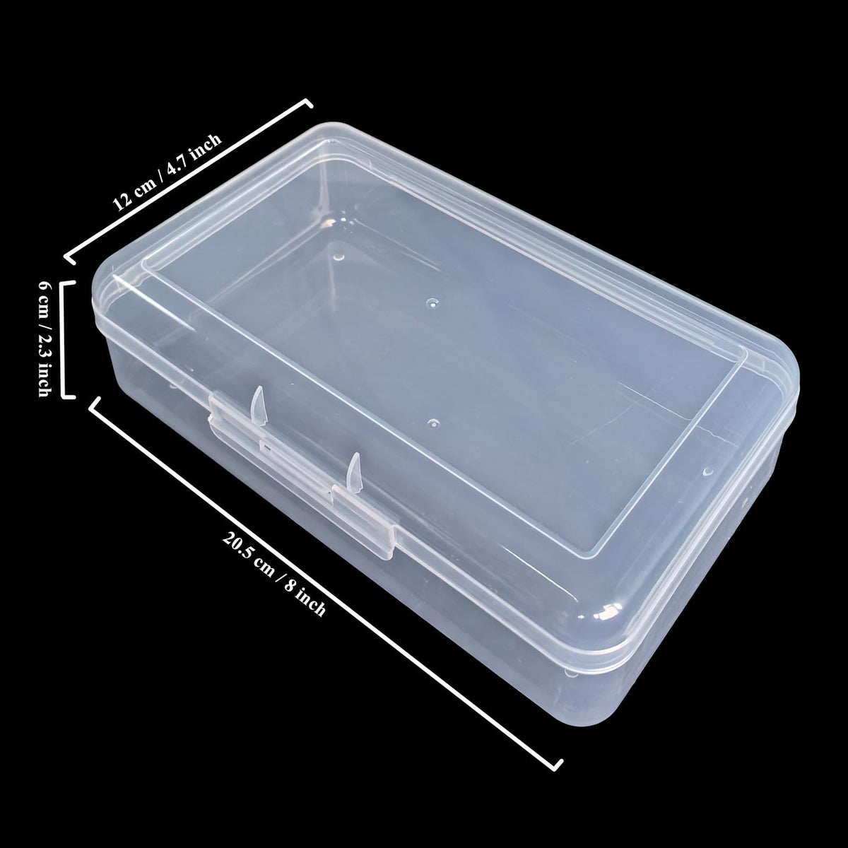 4 Pack Rectangular Clear Plastic Storage Containers, 20.5 x 12 x 6 cm - image 2